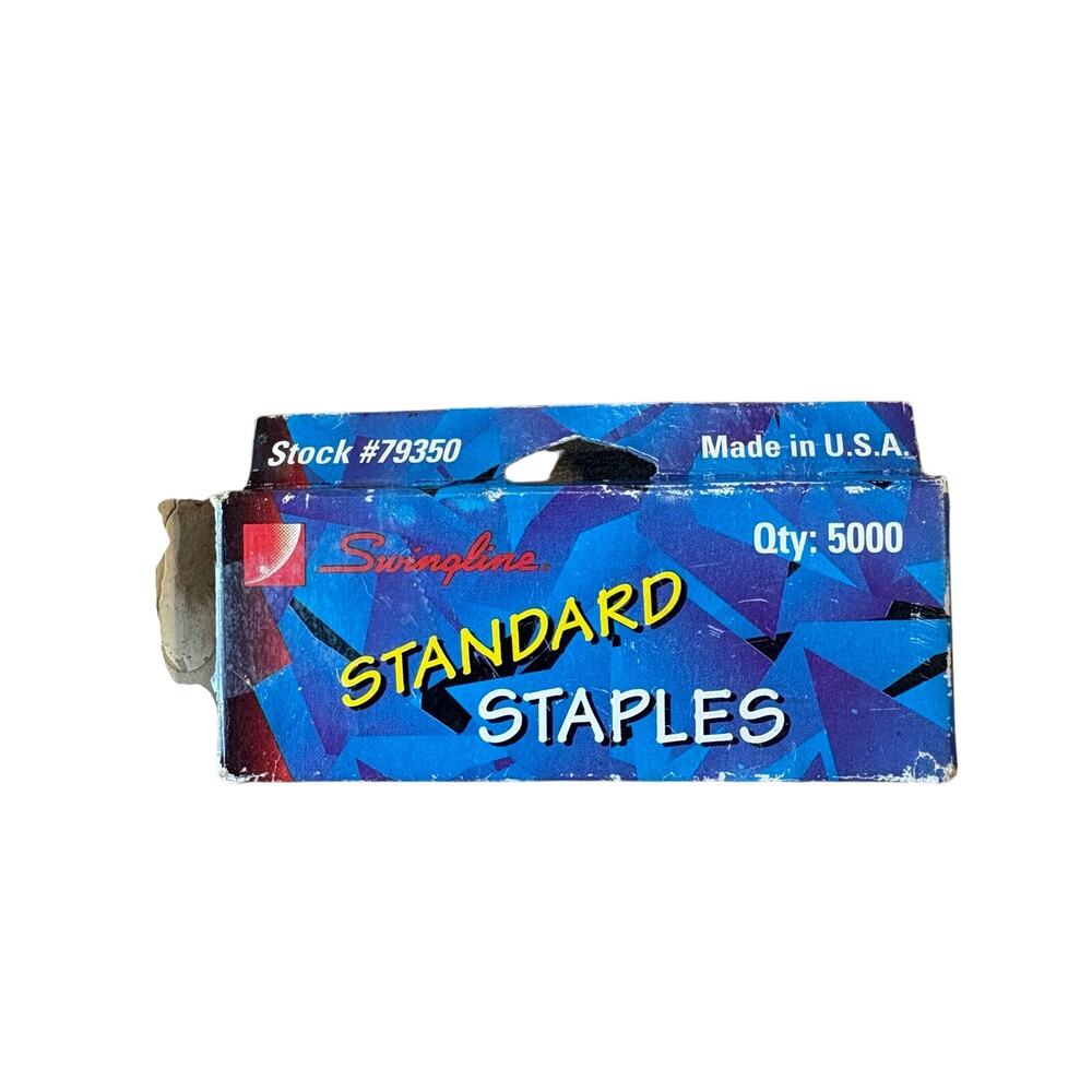 Vintage Swingline Standard Staples Box No 79350 Made in USA Retro‎ Prop Open Box